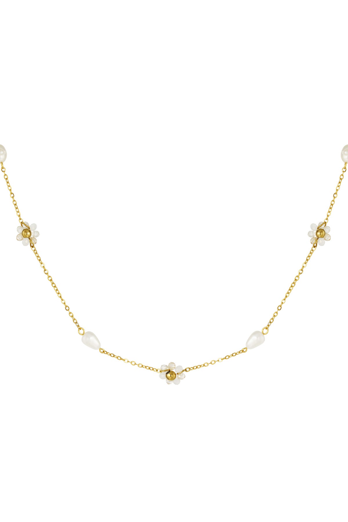 Collier de perles et de fleurs