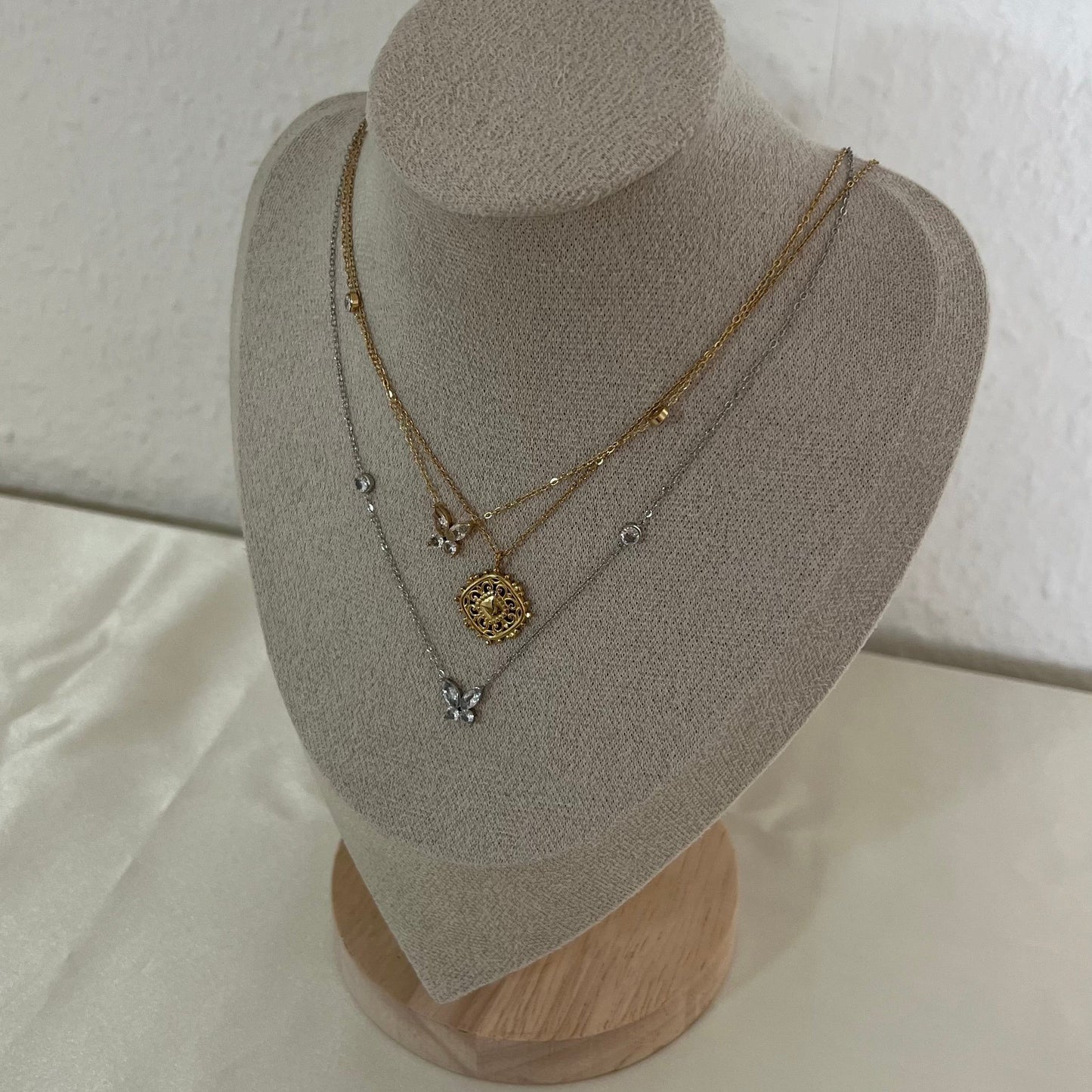 Stone Butterfly Kette Silber