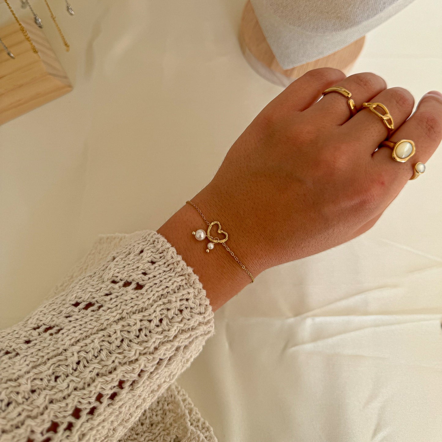 Bracelet Coeur Perle