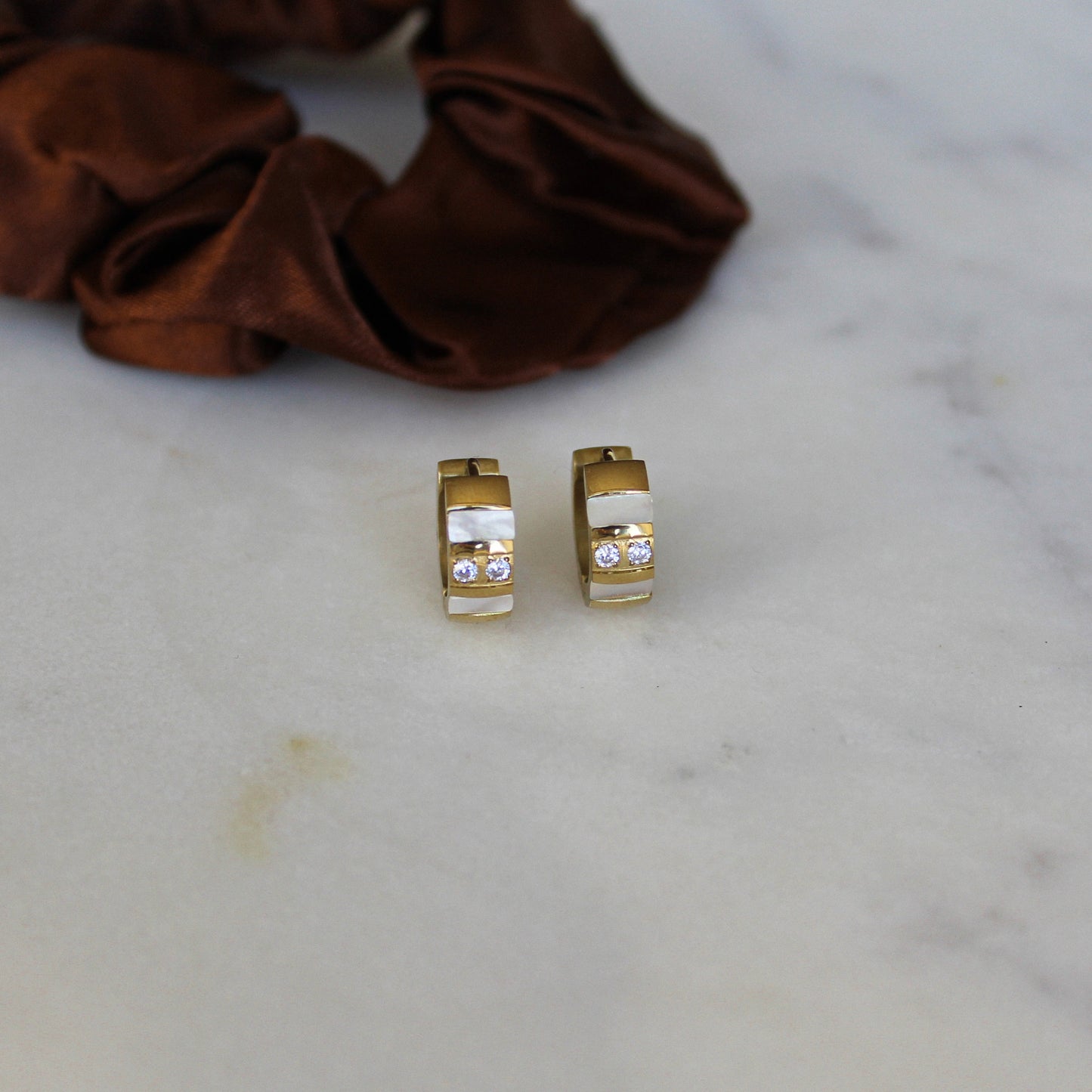 Mini Chunky Hoops Stone