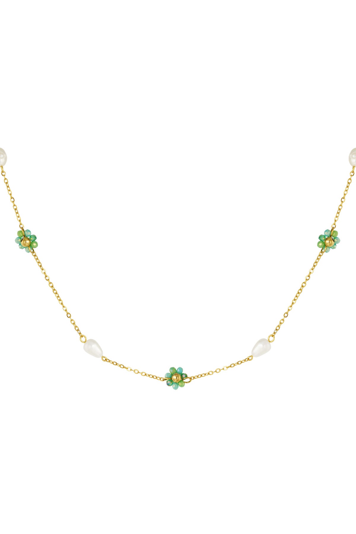 Collier de perles et de fleurs