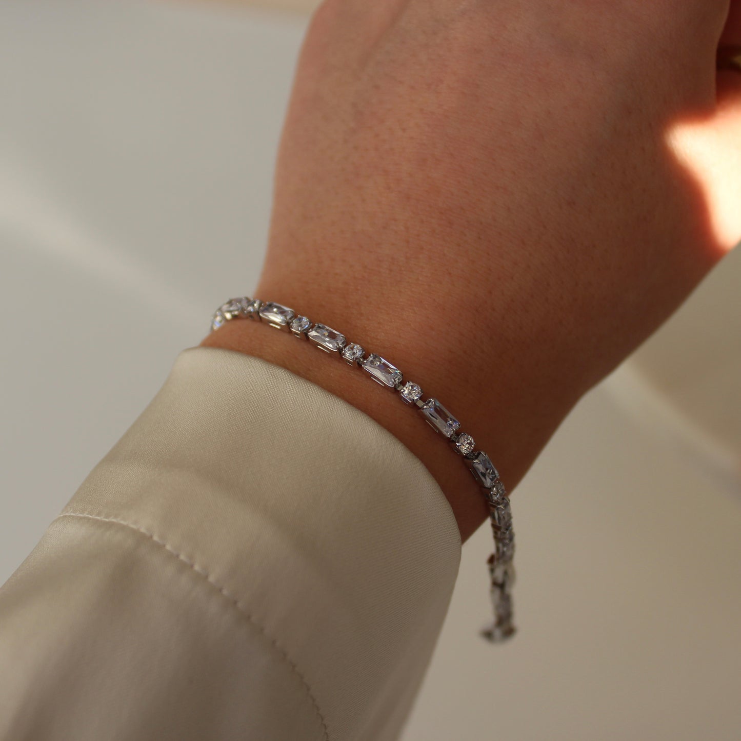 Thin Cube Tennis Armband