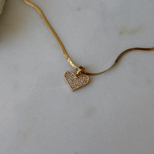 Sleek Shiny Herz Kette