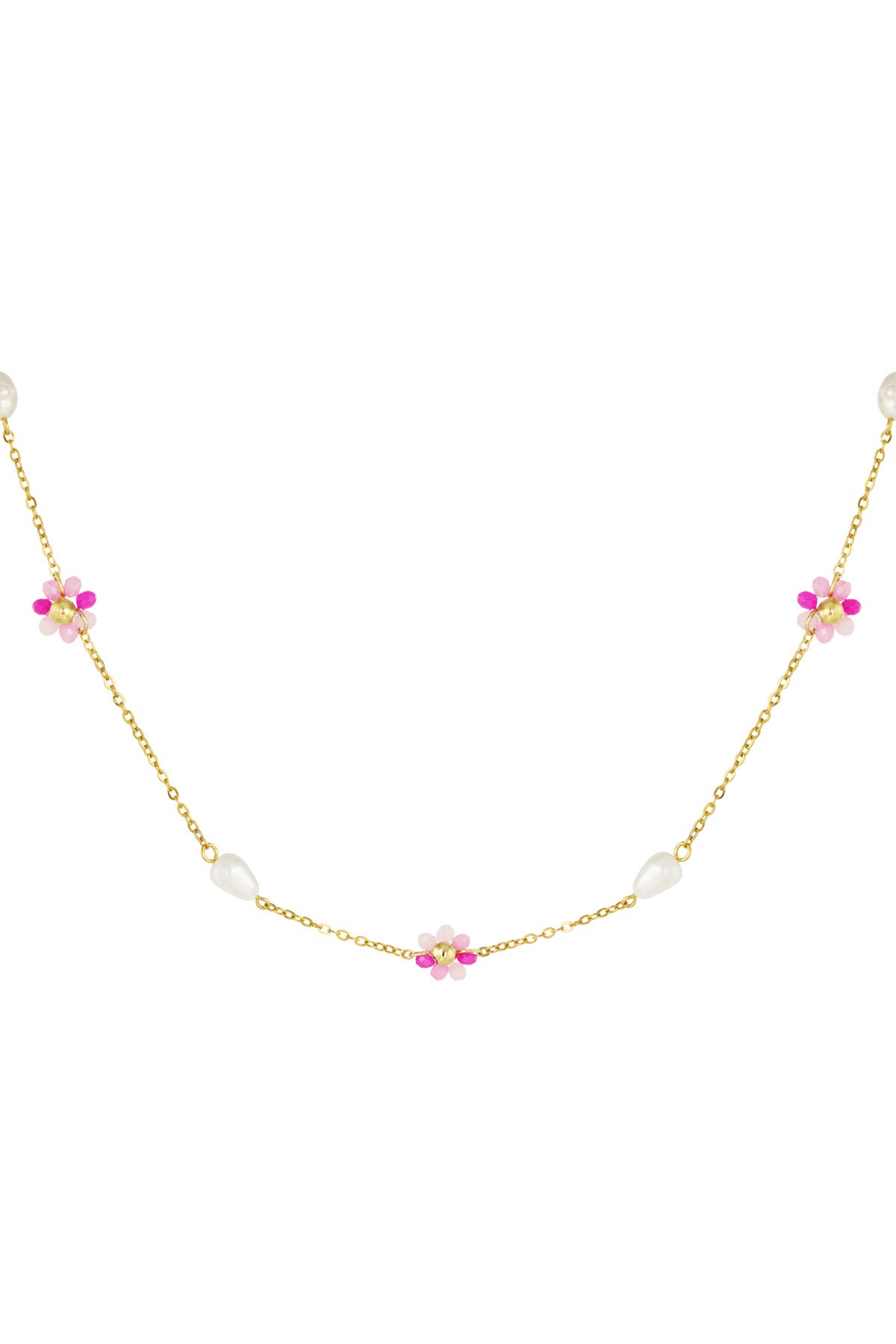 Collier de perles et de fleurs