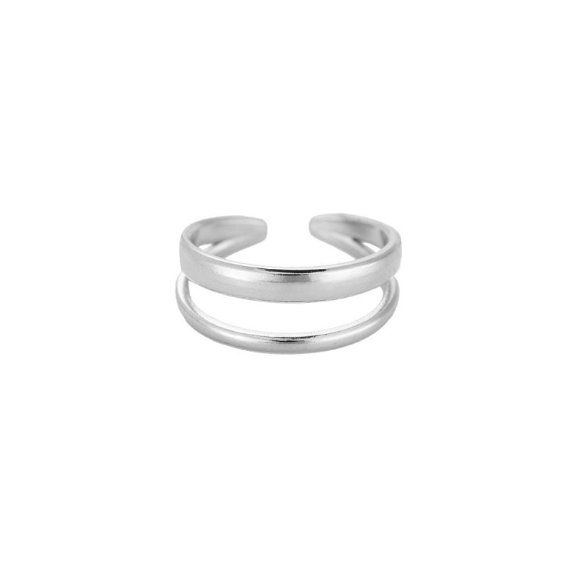Two Layer Ring Silber