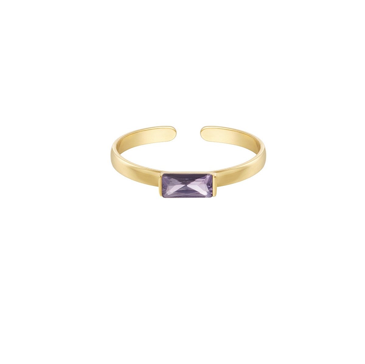 Bague fine en pierre violette