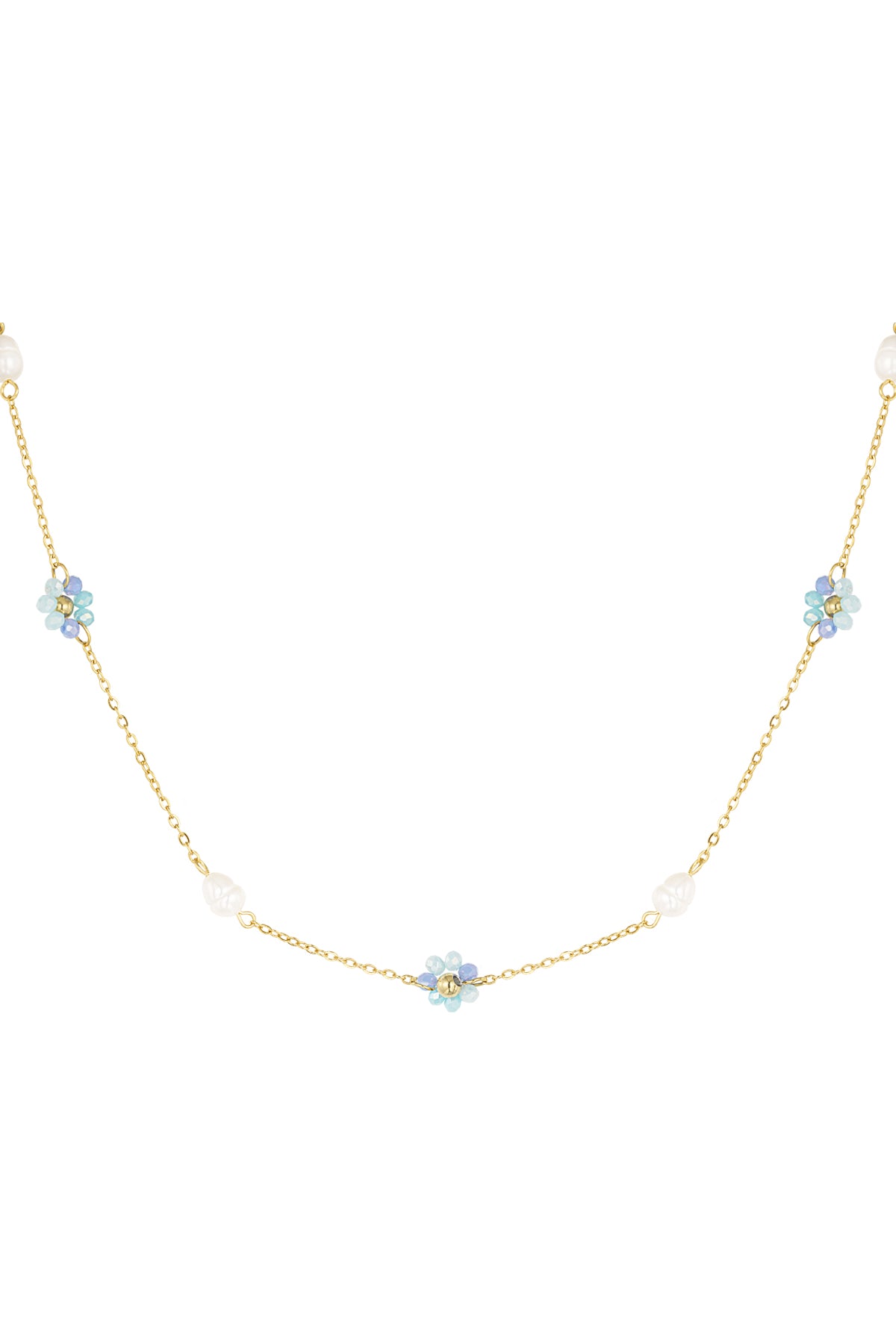 Collier de perles et de fleurs