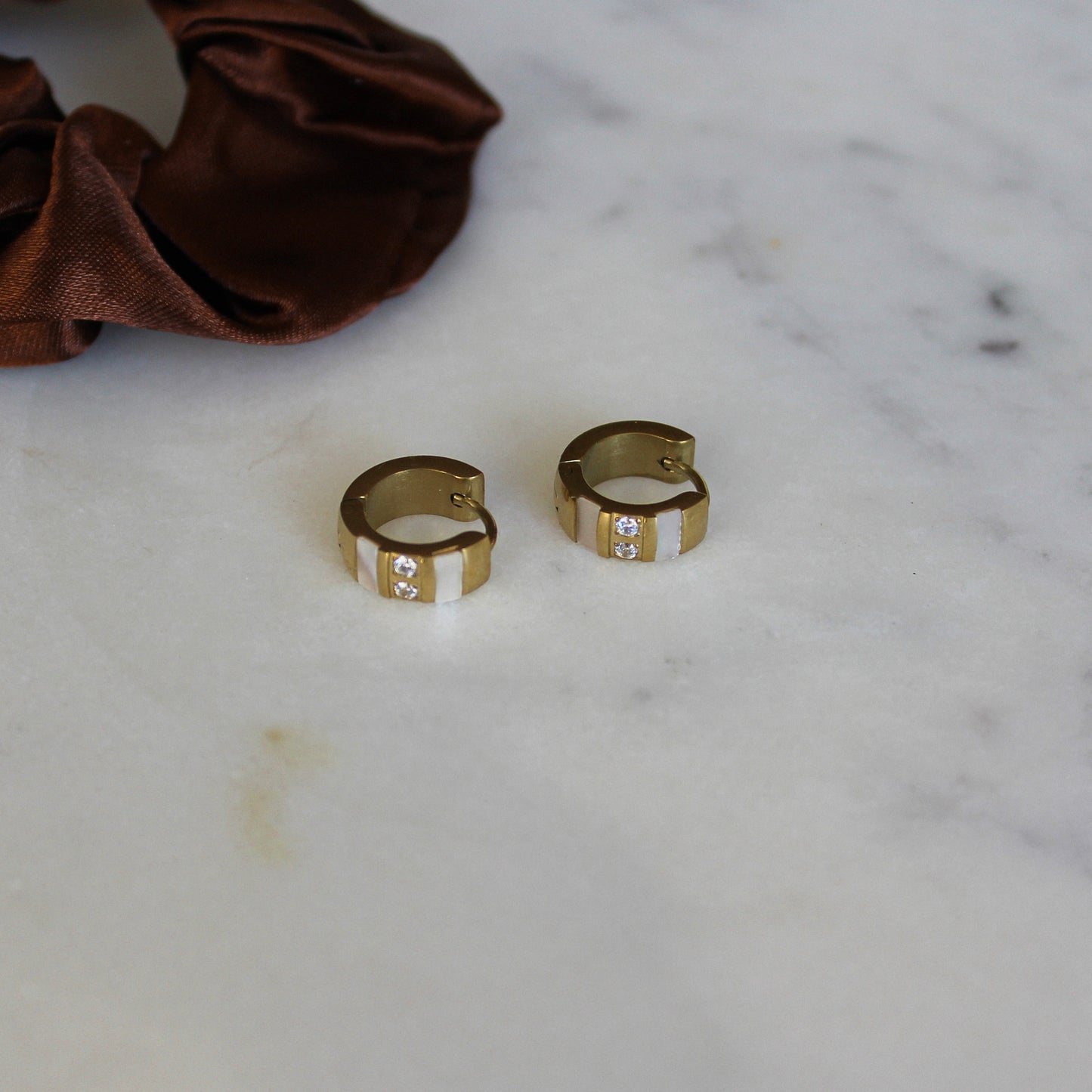 Mini Chunky Hoops Stone