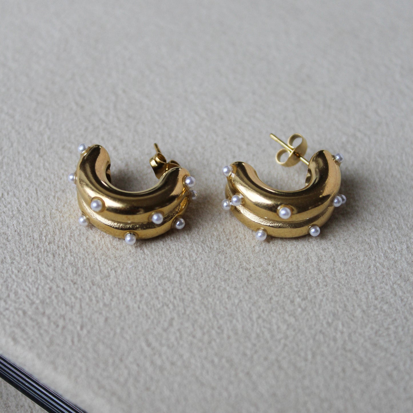 Mini Pearl Hoops