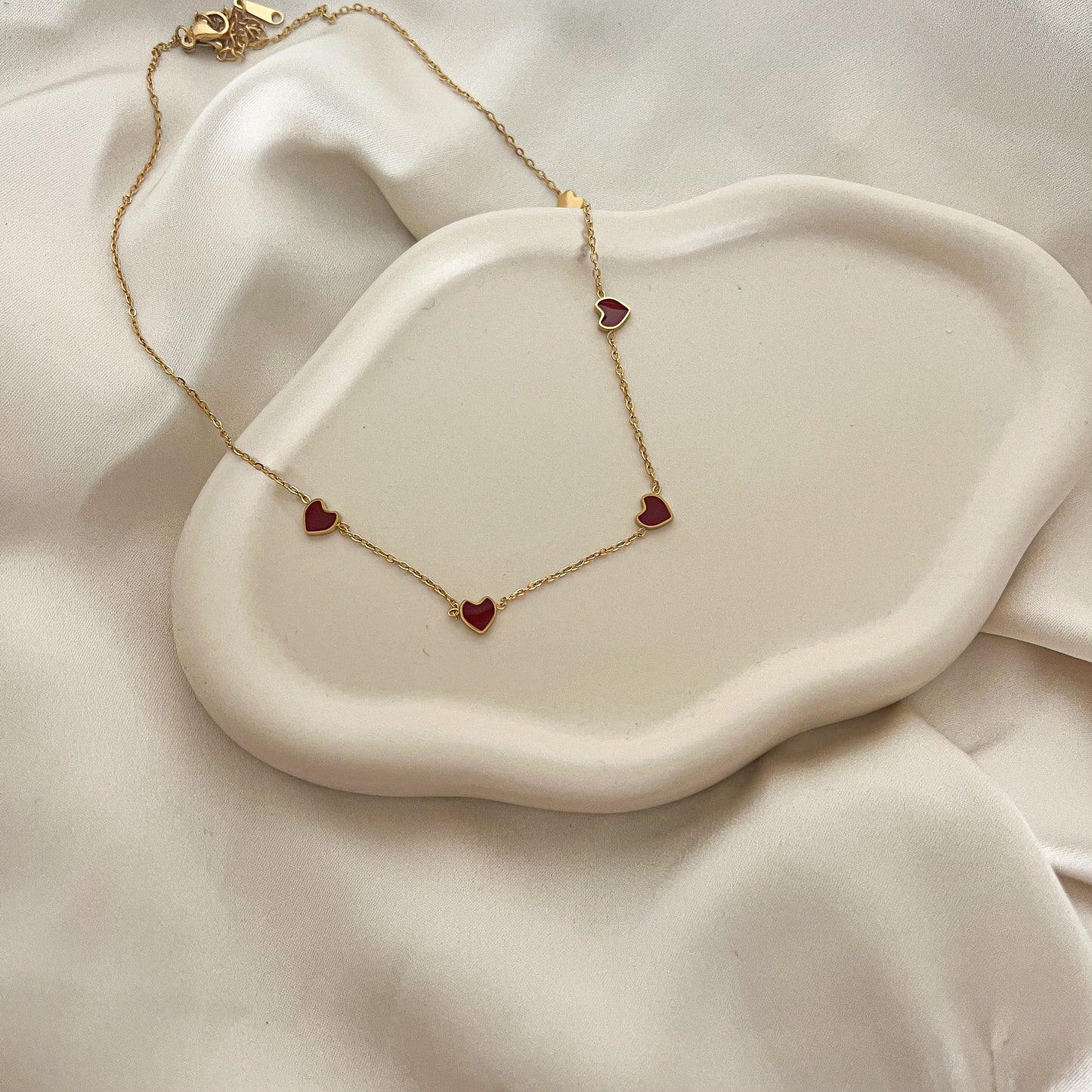 Multi Herz Kette Rot