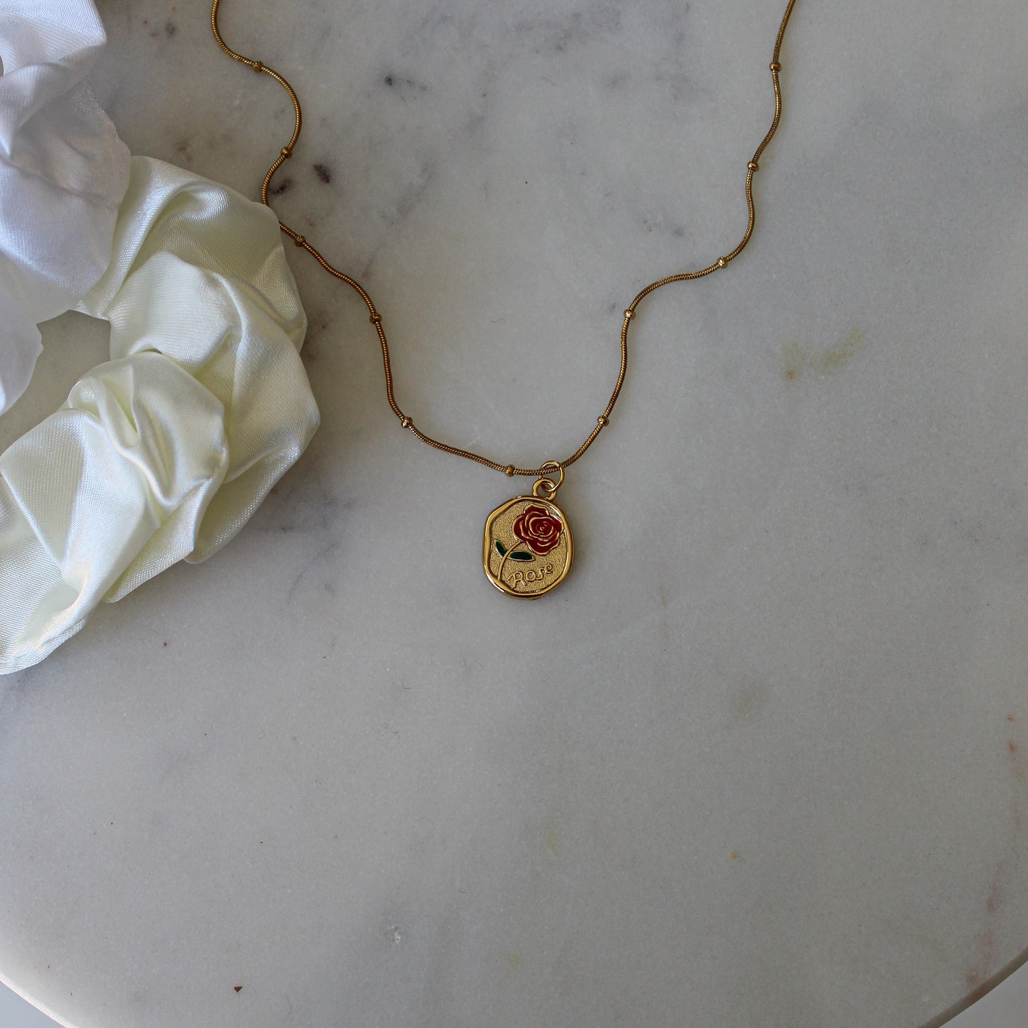 Red Rose Amulett Kette