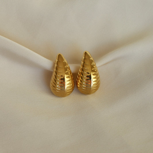 Small Drop Hoops Geriffelt