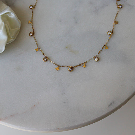 Multi Shiny Butterfly Kette