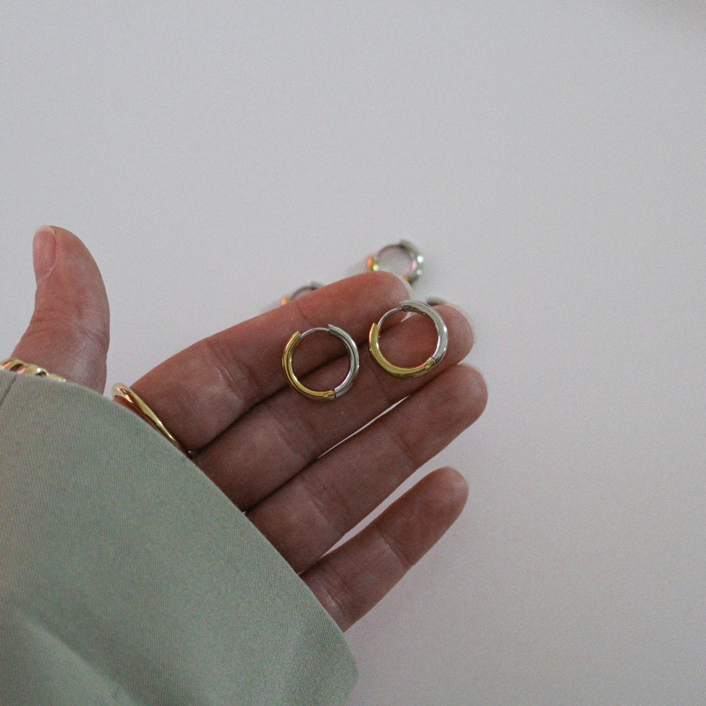 Bicolor Hoop Earrings 12-16 mm