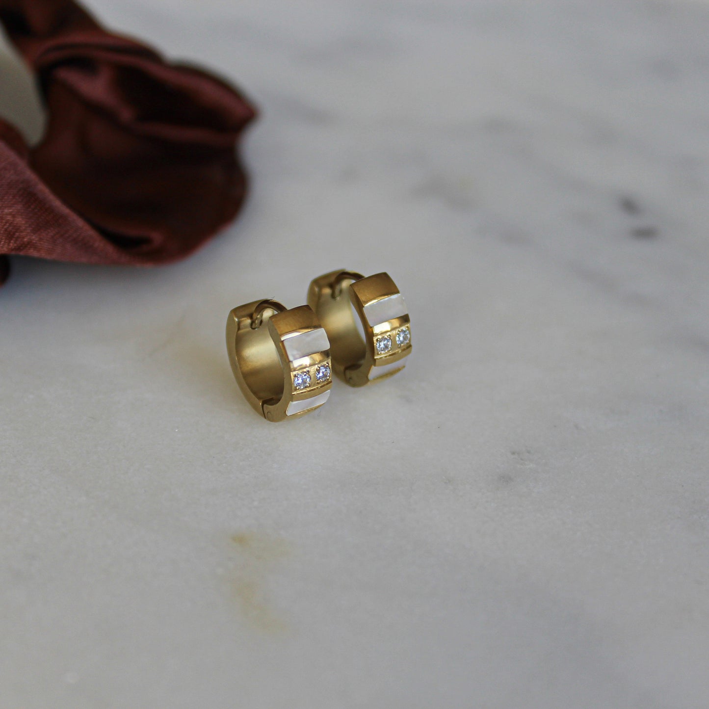 Mini Chunky Hoops Stone