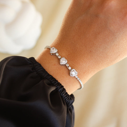 Triple Heart Tennis Armband