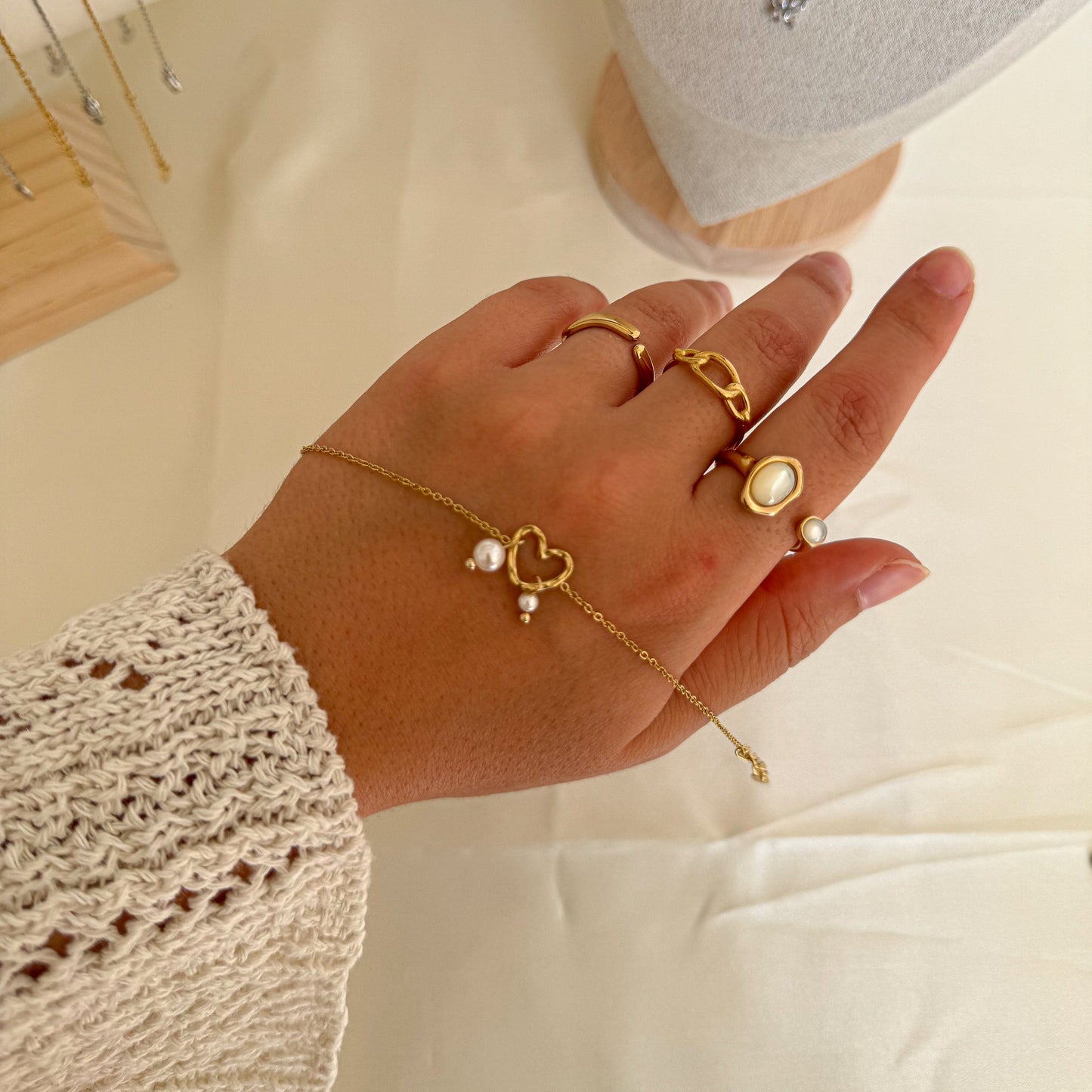 Bracelet Coeur Perle