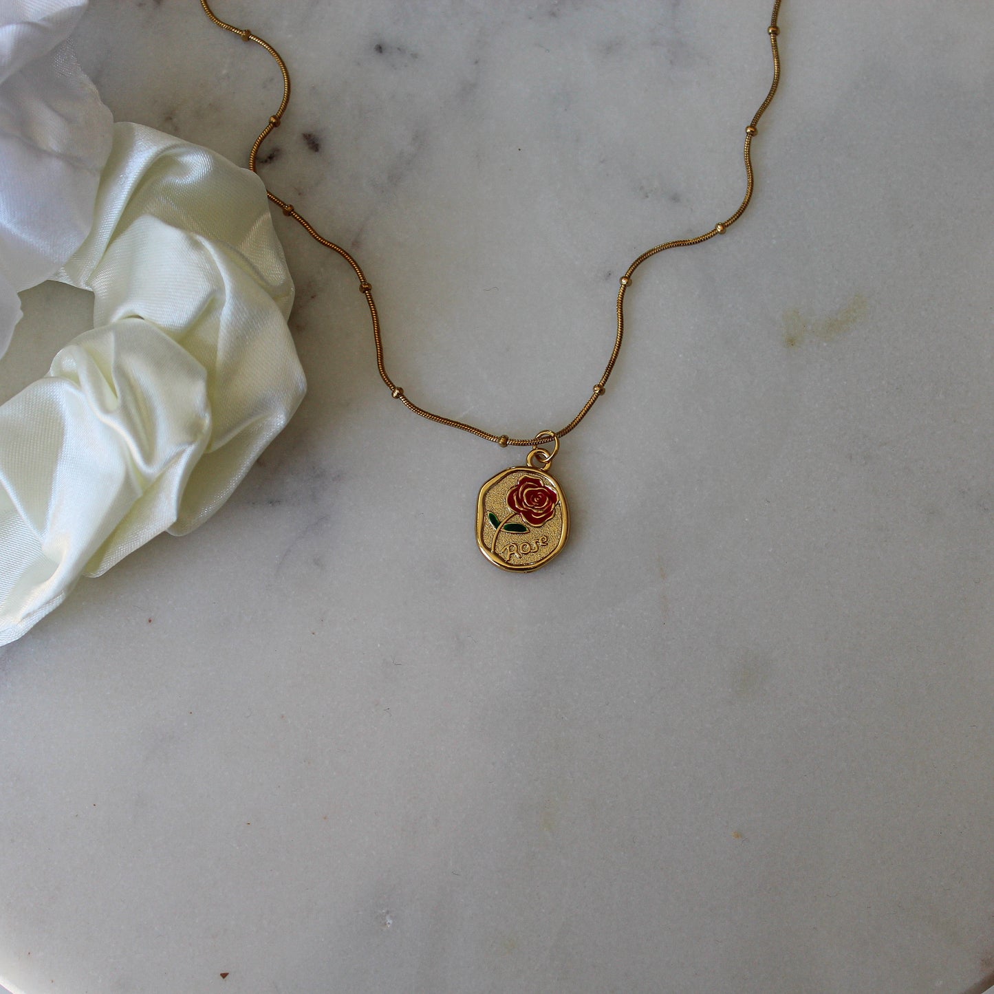 Red Rose Amulett Kette