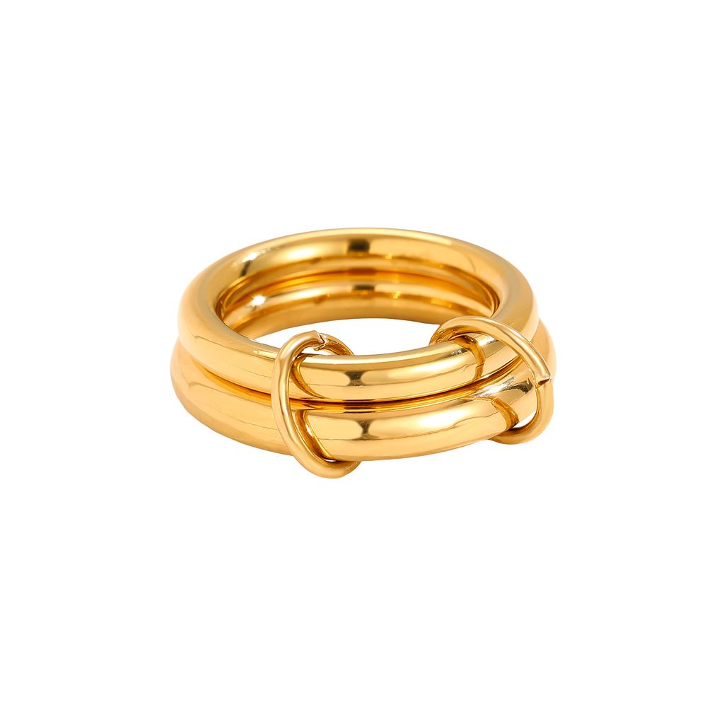 Double Interlocked Ring Gold