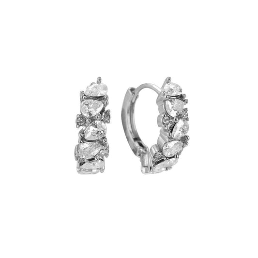 Neyla Stone Hoops Silber