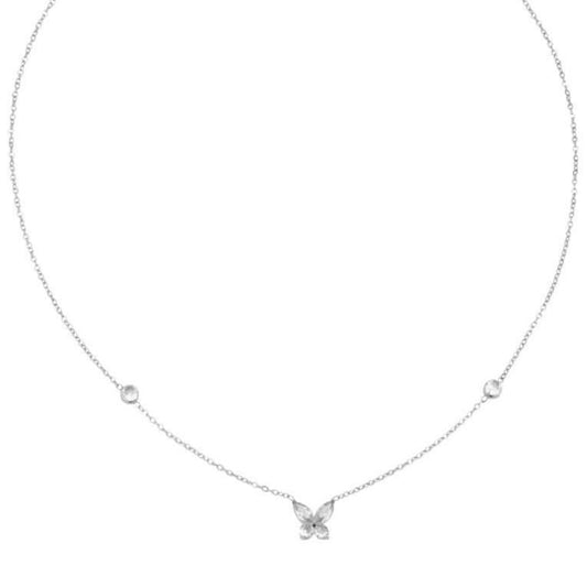 Stone Butterfly Kette Silber