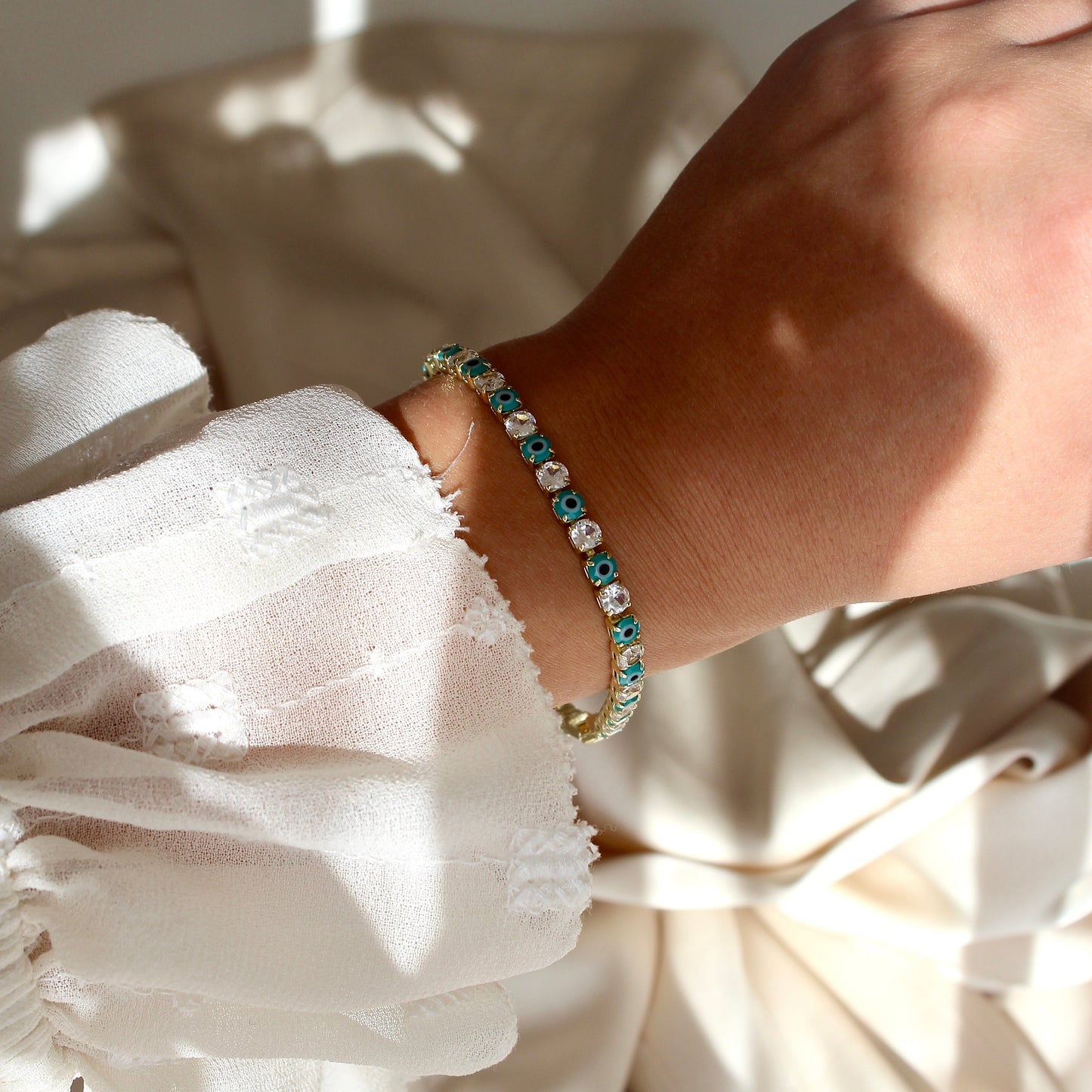 Multi Nazar Tennis Armband
