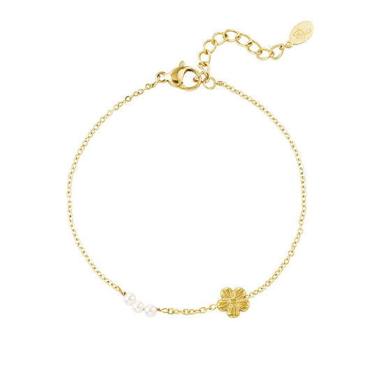 Single Flower Pearl Armband