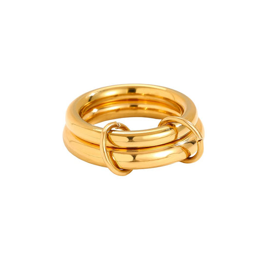 Double Interlocked Ring Gold